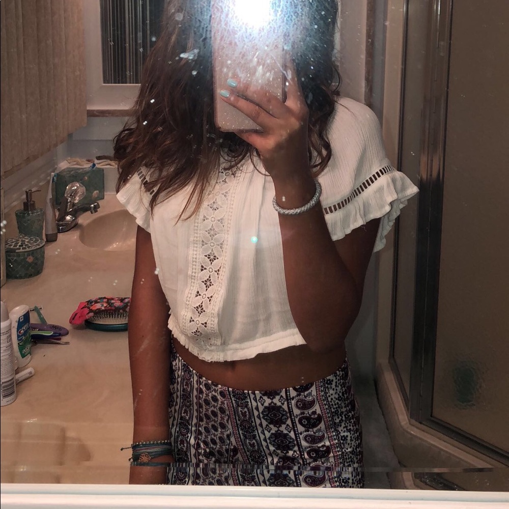 Cute white off the shoulder flower top